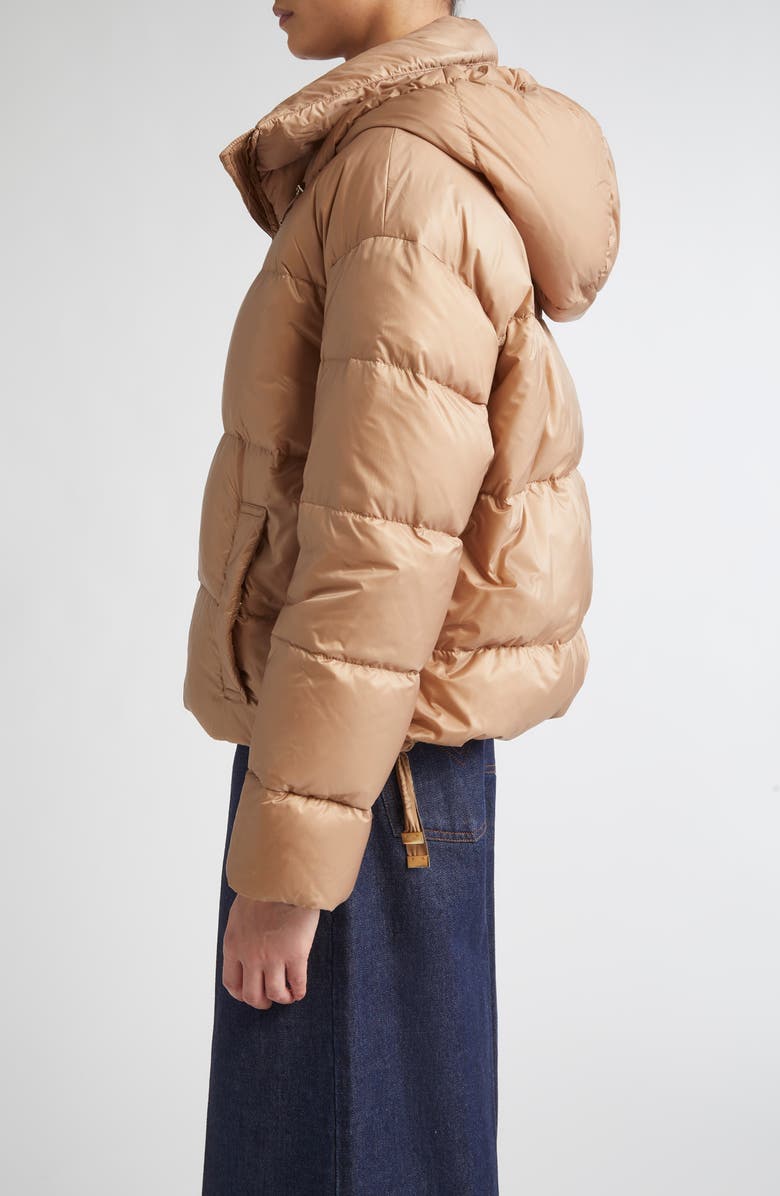 Max Mara Trebi Down Hooded Jacket, Alternate, color, Camel