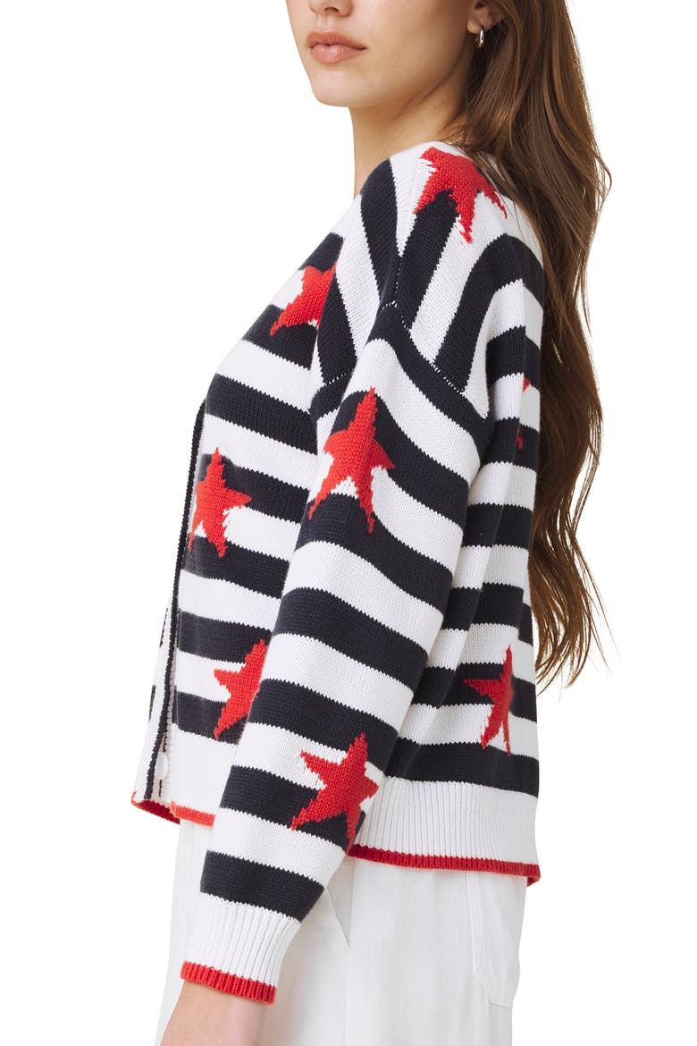 Liberty Stripe Star Intarsia Cotton Blend Sweater, Alternate, color, WHITE/ NAVY BLUE/ MULTI