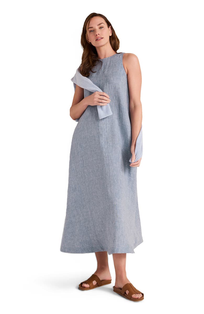 Haven Well Within Linen Boat Neck Maxi Dress, Main, color, Navy X-Dye