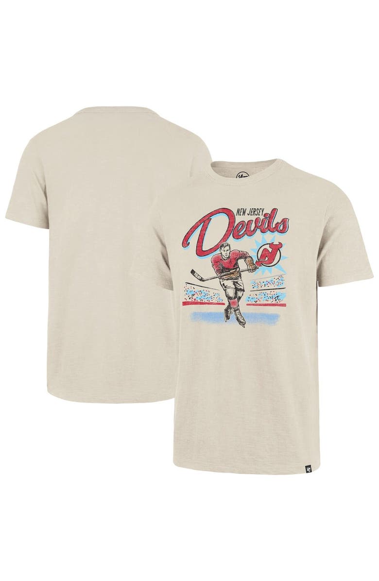 '47 Men's '47 Natural New Jersey Devils Hockey Player Golden Age Scrum T-Shirt, Alternate, color, Natural