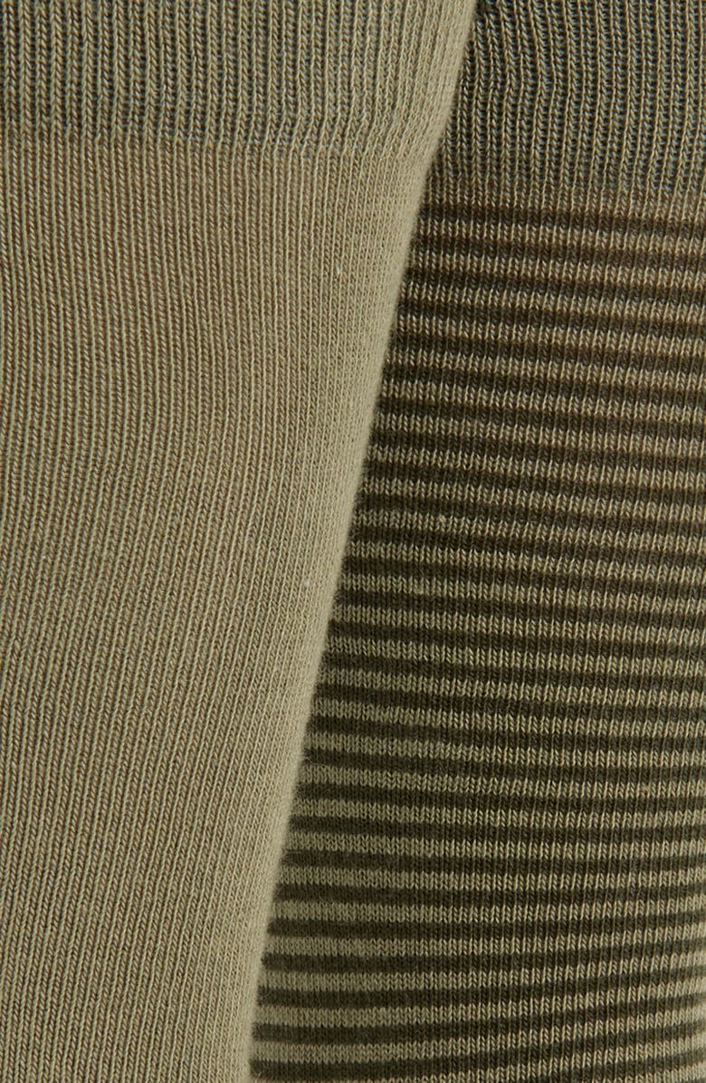 BOSS Assorted 2-Pack Solid & Stripe Cotton Blend Dress Socks, Alternate, color, Open Green