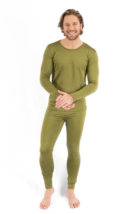 Men's Solid Thermal Pajama Set
