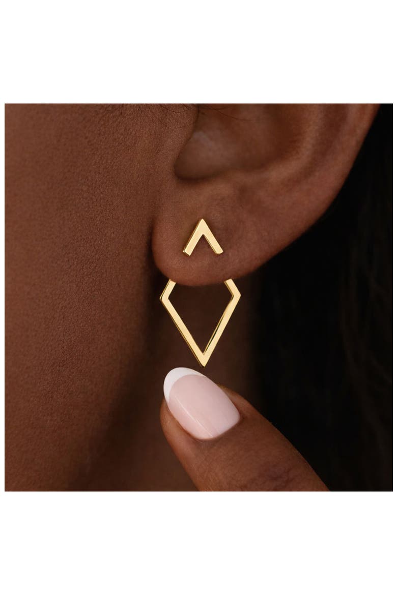 Open Chevron Jacket Earrings, Alternate, color, GOLD