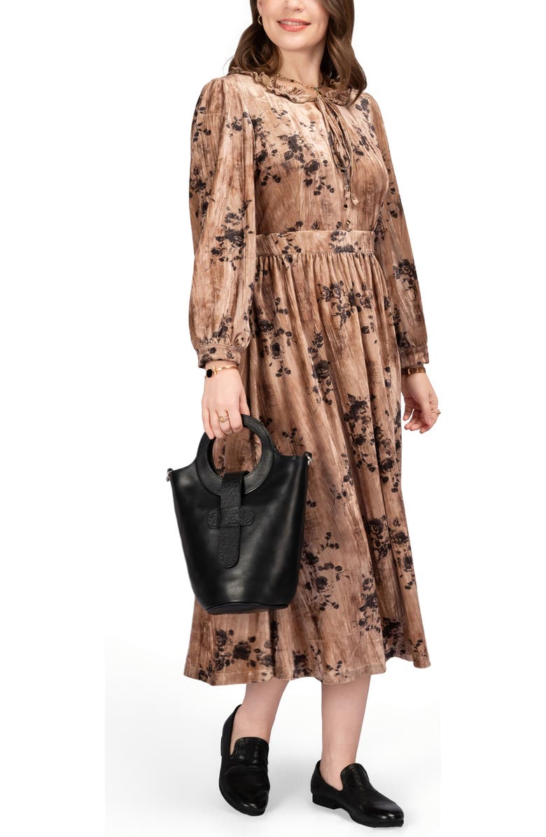 OLD TREND Lily Genuine Leather Structured Everyday Bucket Crossbody, Alternate, color, Black