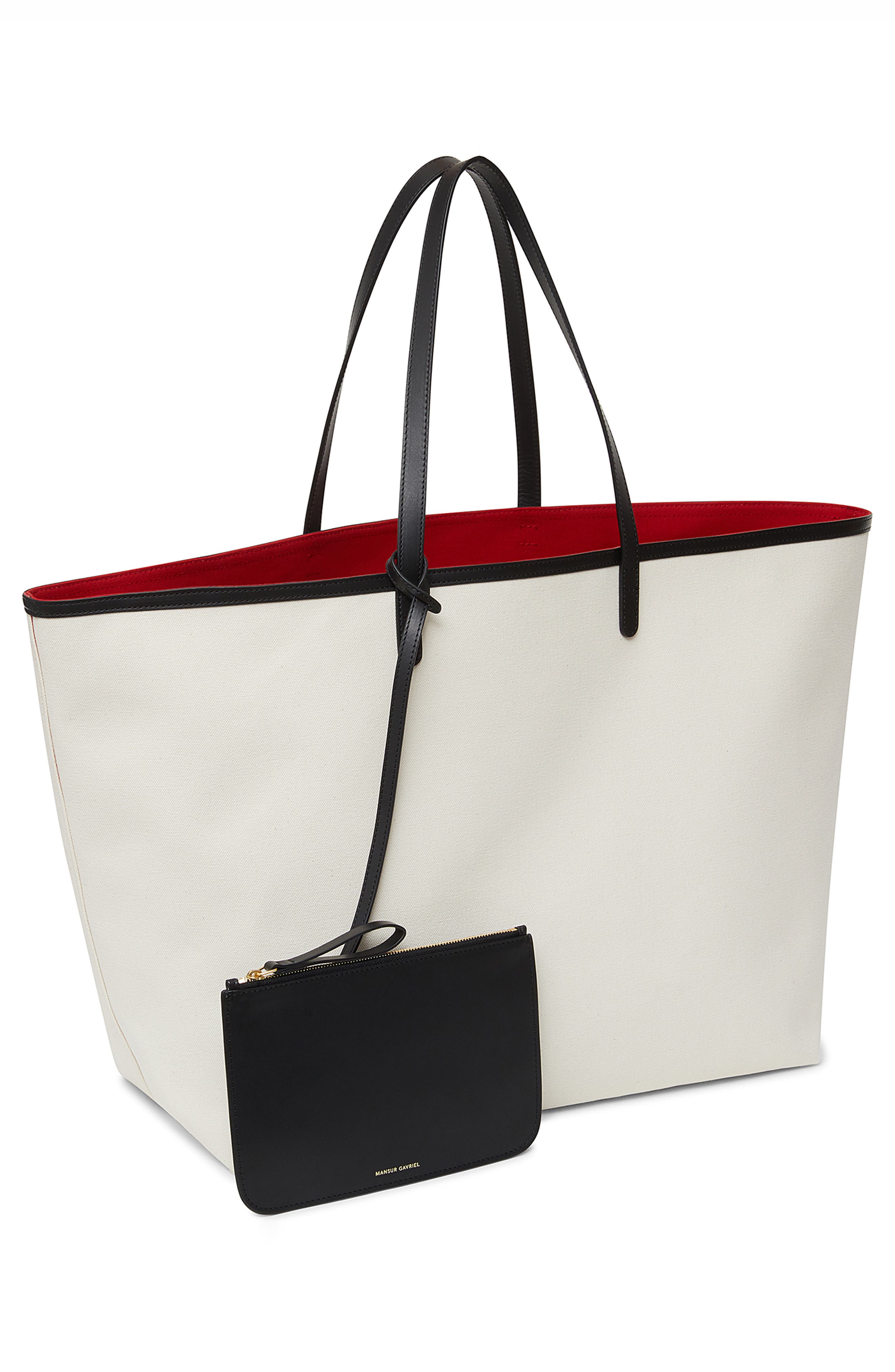 Mansur Gavriel Oversize Summer Tote, Alternate, color, Natural / Flamma