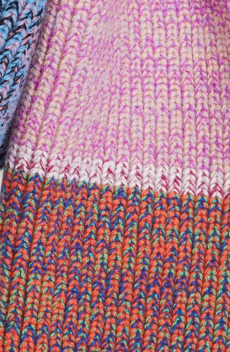Waste Yarn Project x Celia Pym Embroidered Colorblock One of Kind Scarf, Alternate, color, Pink Multi