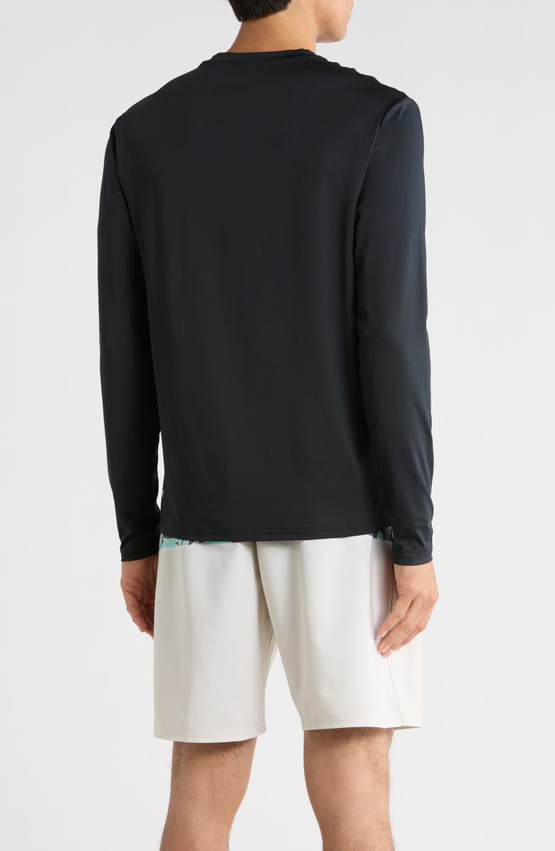 Quiksilver Prow Floral Logo Sun Shirt, Alternate, color, Black