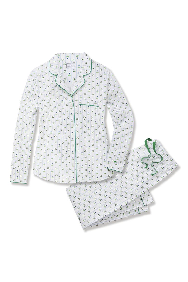 Cotton Twill Long Pajamas, Main, color, WHITE