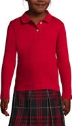 Lands' End School Uniform Girls Long Sleeve Feminine Fit Interlock Polo Shirt