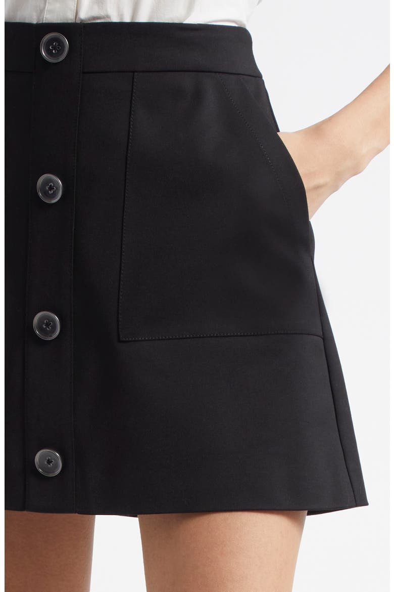 Behati Button Front Miniskirt, Alternate, color, BLACK
