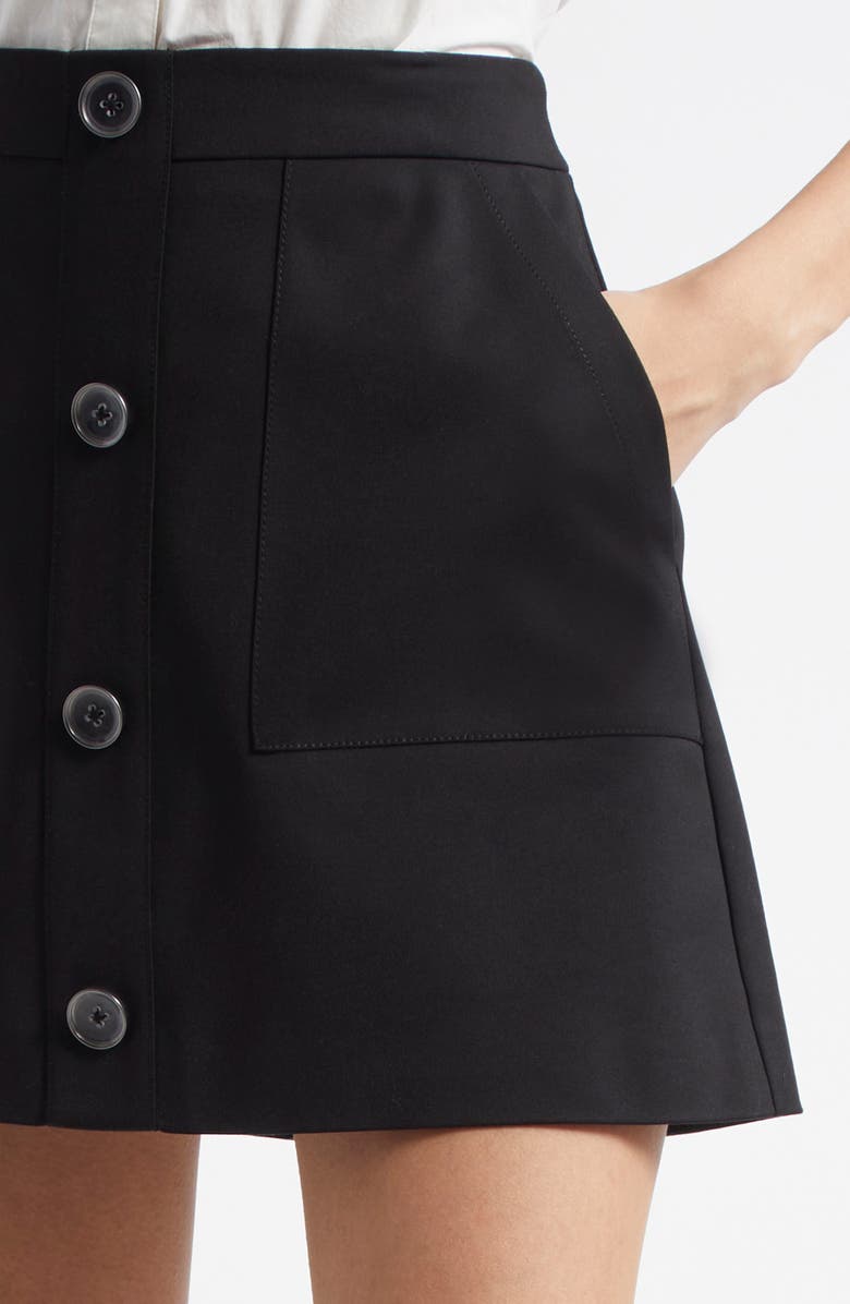 Ramy Brook Behati Button Front Miniskirt, Alternate, color, Black