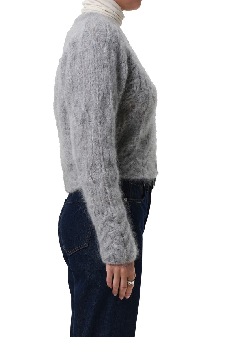 Odette Fuzzy Cardigan, Alternate, color, HEATHER GREY L