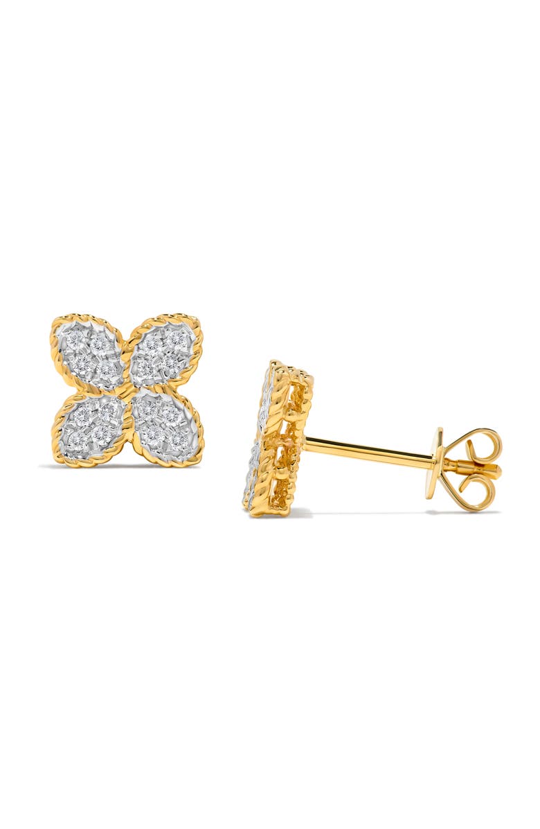 H.J. Namdar Diamond Floral Braided Stud Earrings, Main, color, Yellow Gold