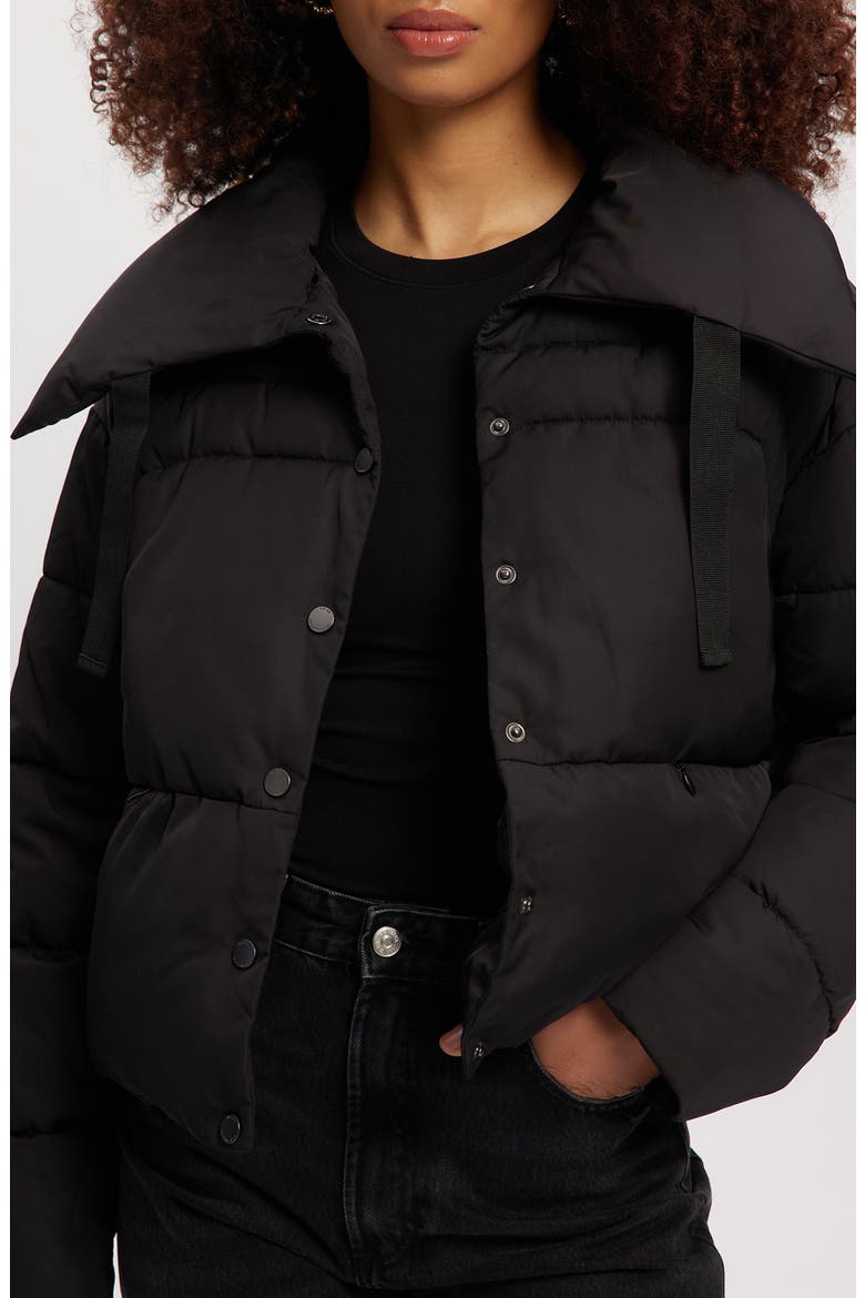Crop Puffer Jacket, Alternate, color, BLACK