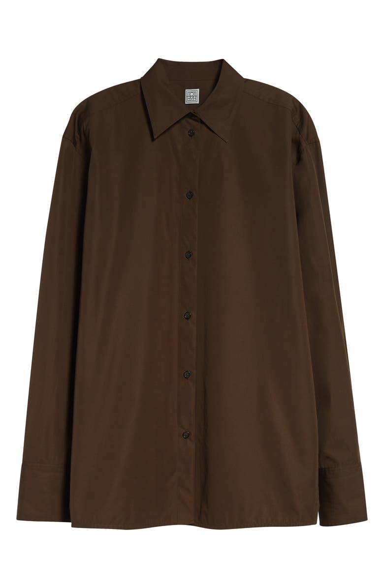 TOTEME Classic Cotton Button-Up Shirt, Alternate, color, Pepper