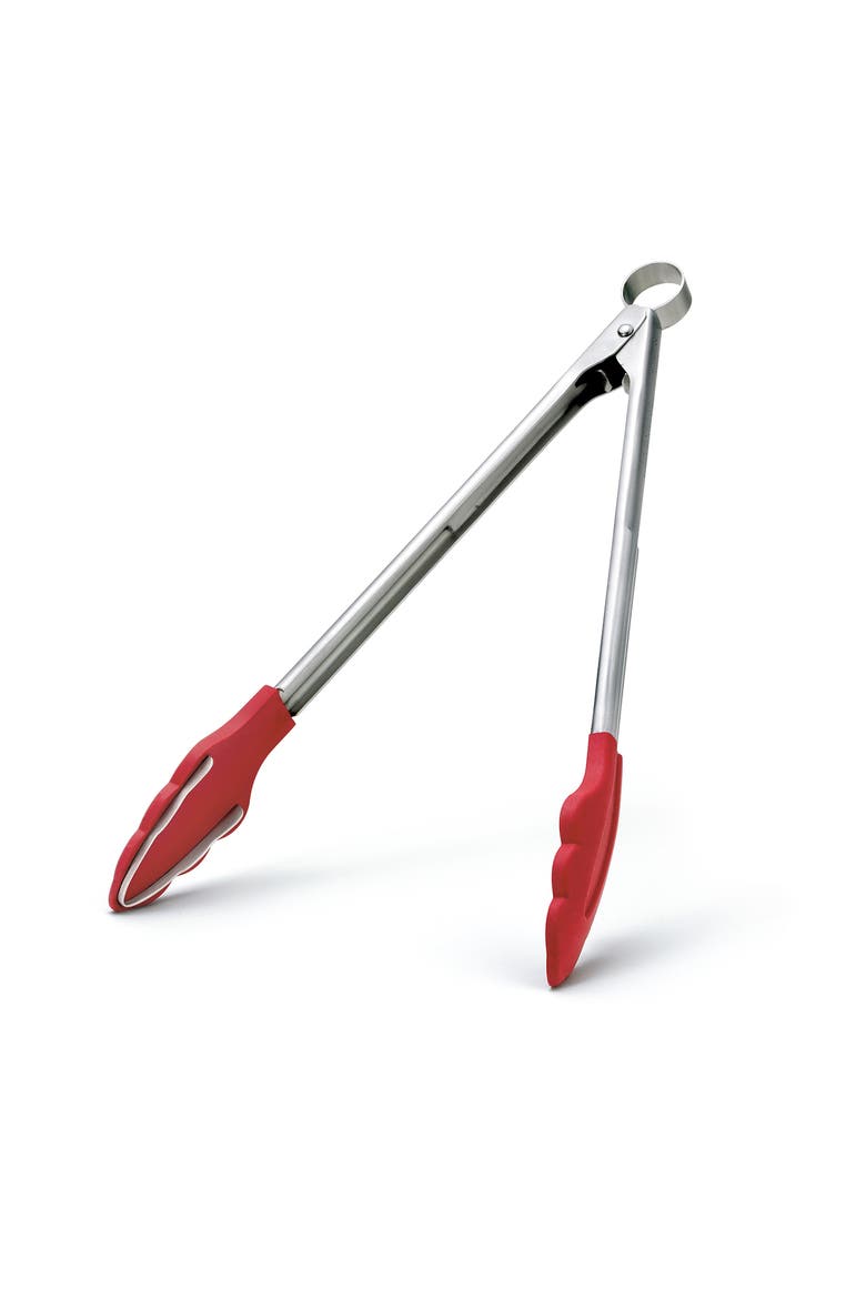 9.5 Inch Tongs With Teeth, Red, Alternate, color, Red