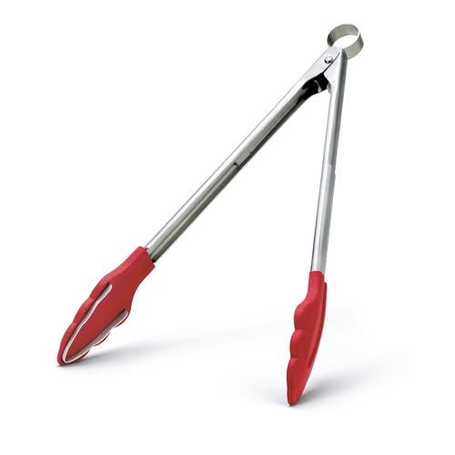 Cuisipro 12 Inch Tongs With Teeth, Red In Multi