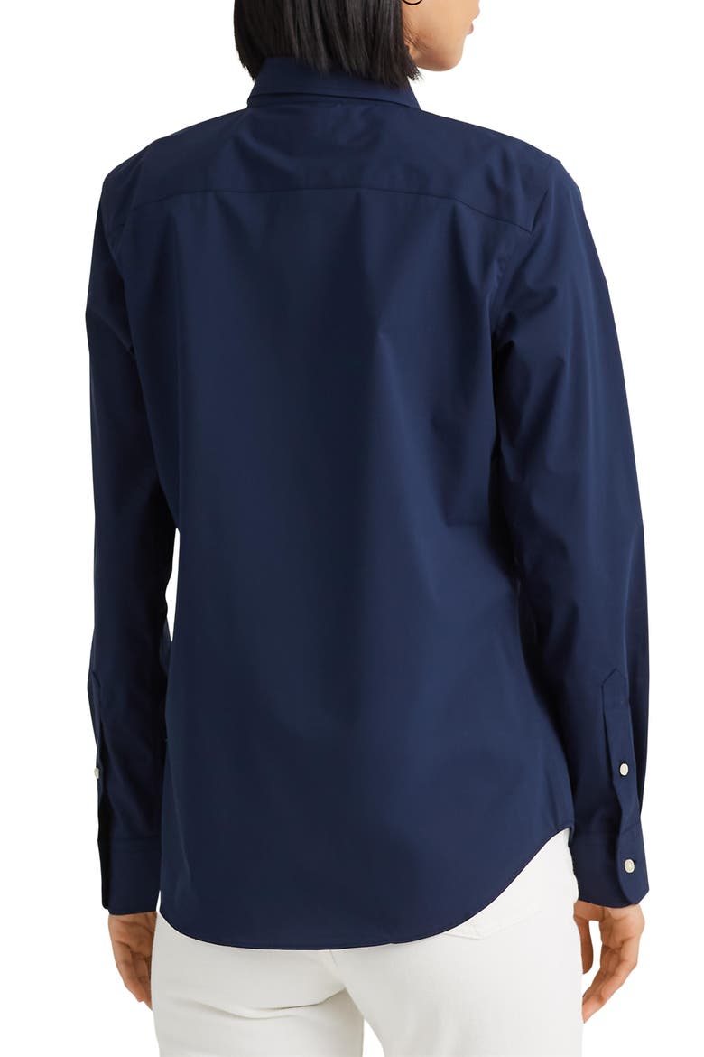 Easy Care Stretch Cotton Shirt, Alternate, color, LAUREN NAVY