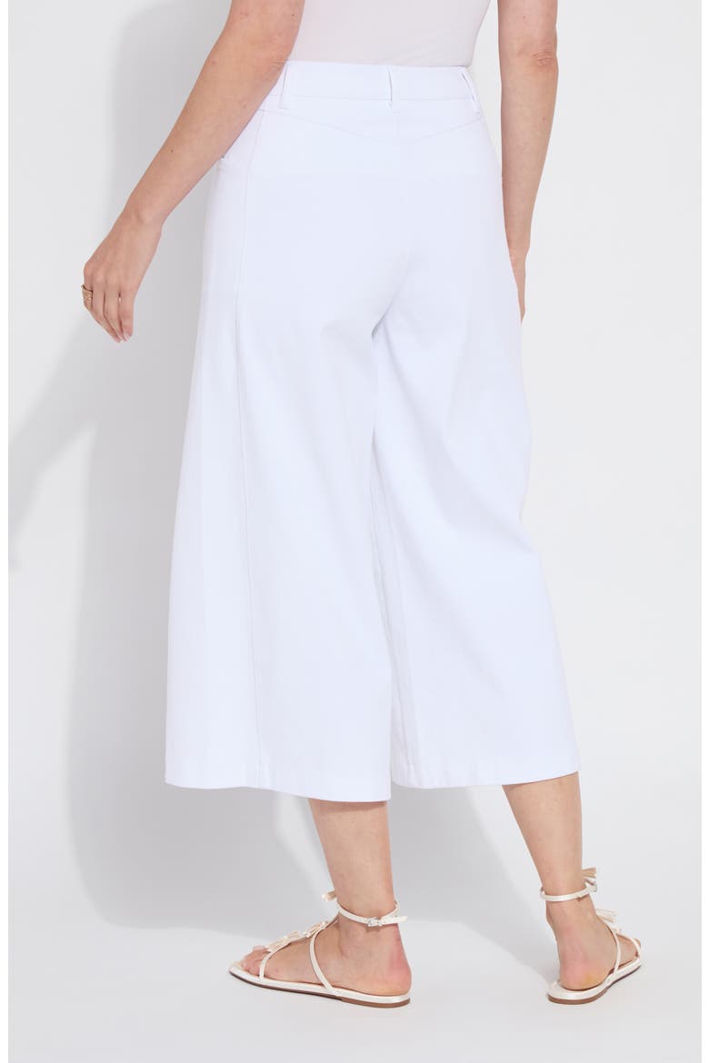 Fiorella Stretch Knit Denim Culottes, Alternate, color, WHITE