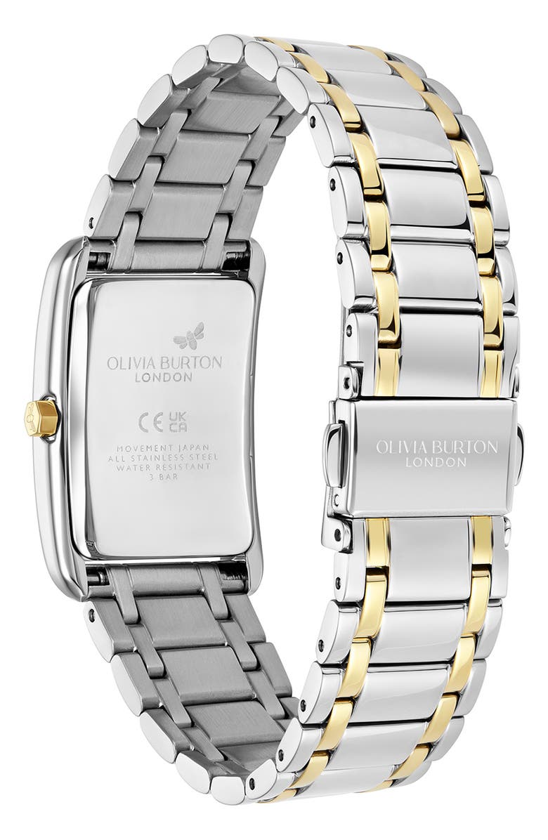 Olivia Burton Grove Rectangular Bracelet Watch, 23mm, Alternate, color, Silver White