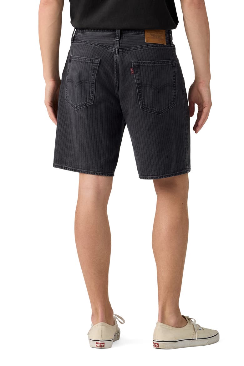 468 Striped Loose Shorts, Alternate, color, ONYX BADGE OVERDYE