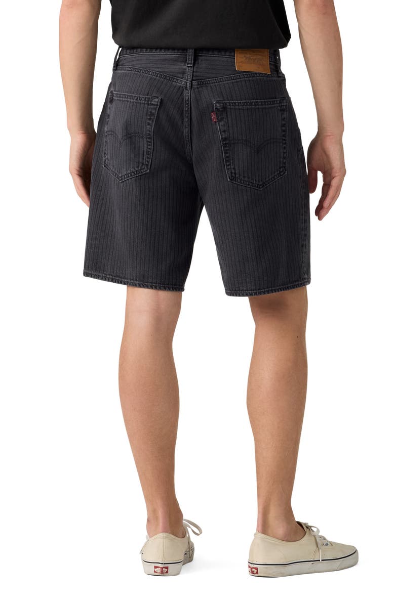 Levi's 468 Striped Loose Shorts, Alternate, color, Onyx Badge Overdye