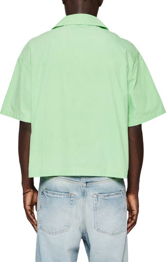 Short Sleeve Cotton Poplin Button-Up Shirt