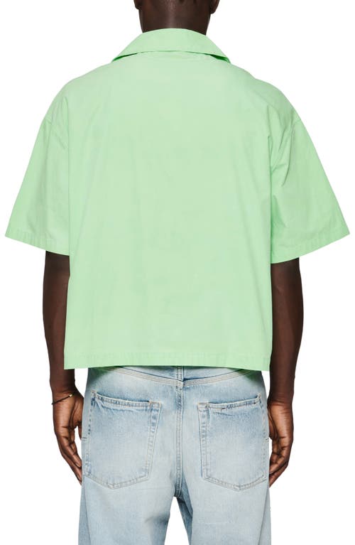 Purple Brand Short Sleeve Cotton Poplin Button-up Shirt