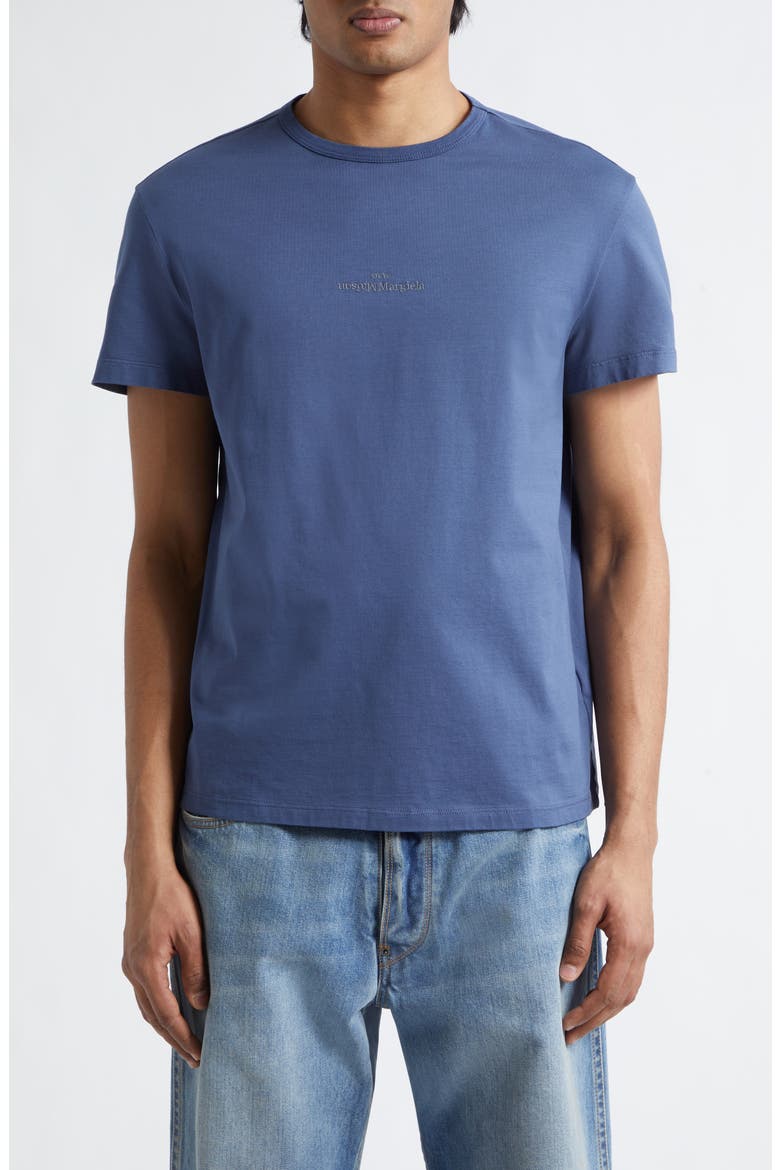 Crewneck T-Shirt, Main, color, AVIO/ GREY EMBROIDERY