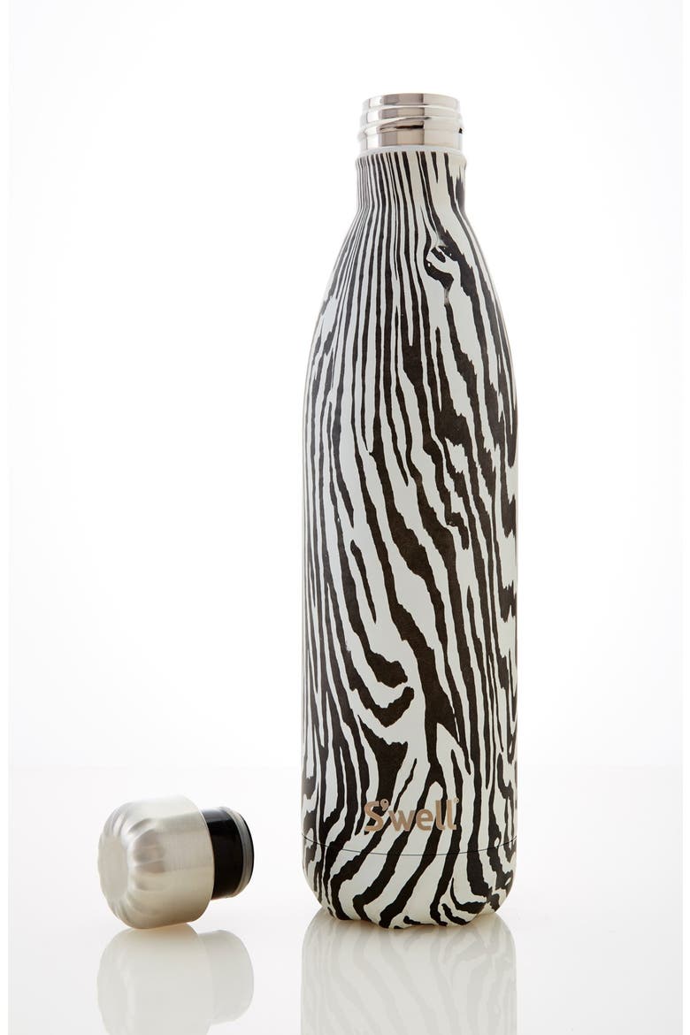 The Exotics Collection - Zebra Insulated Stainless Steel Water Bottle, Alternate, color, NOIR ZEBRA