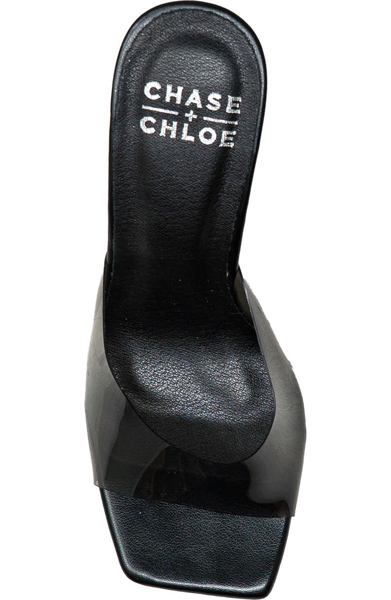 CHASE AND CHLOE Alia Clear Strap Wedge Sandal, Alternate, color, Clear Black