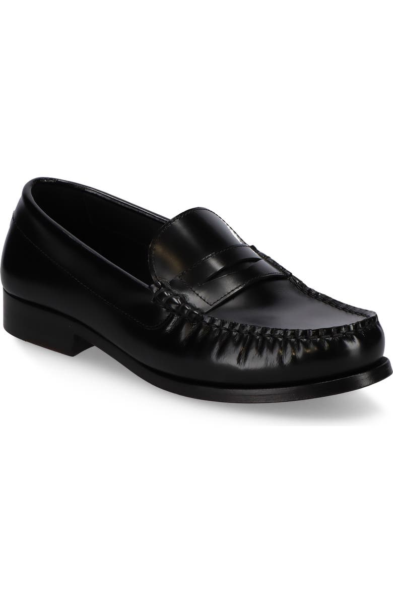ALOHAS <p>Rivet Leather Loafer (Women)</p>, Main, color, Black