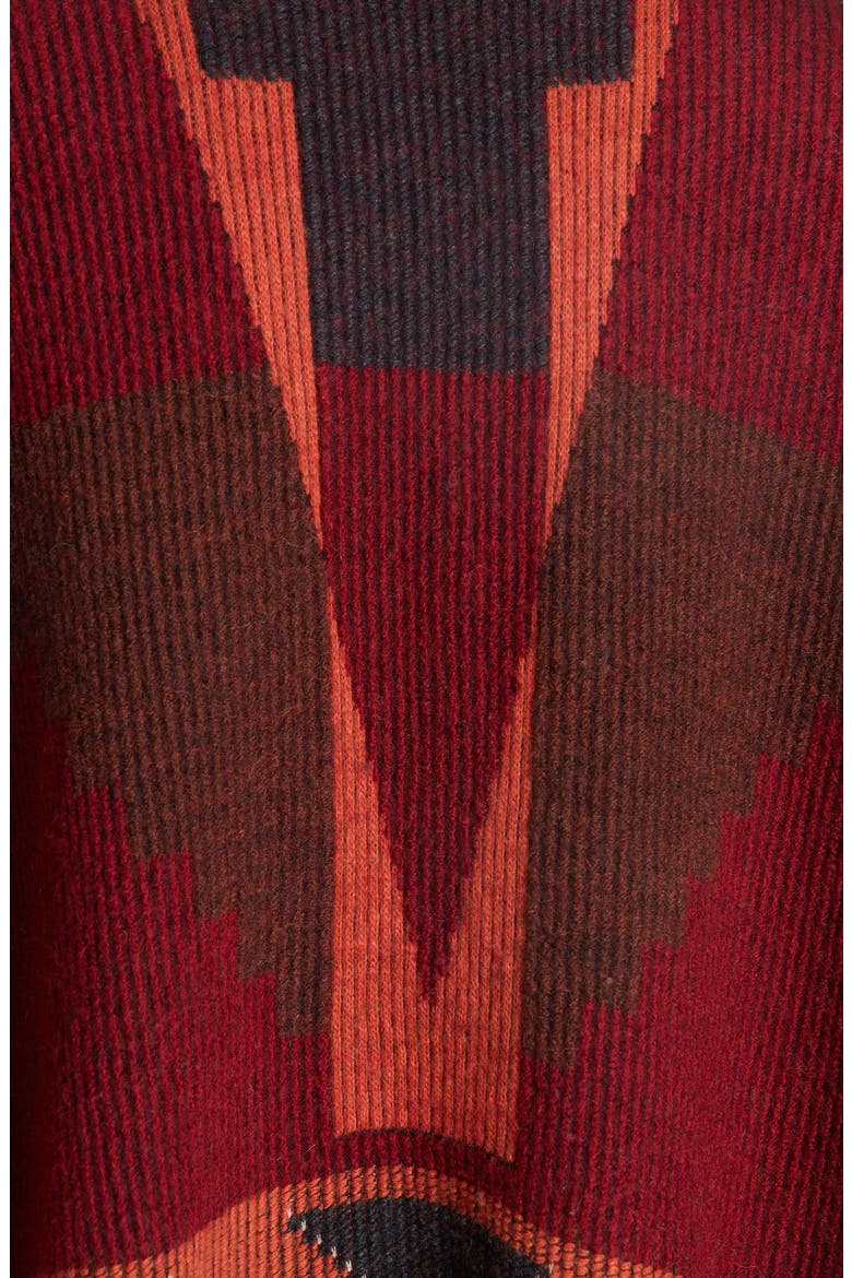 Wool Blend Poncho, Alternate, color, BURGUNDY