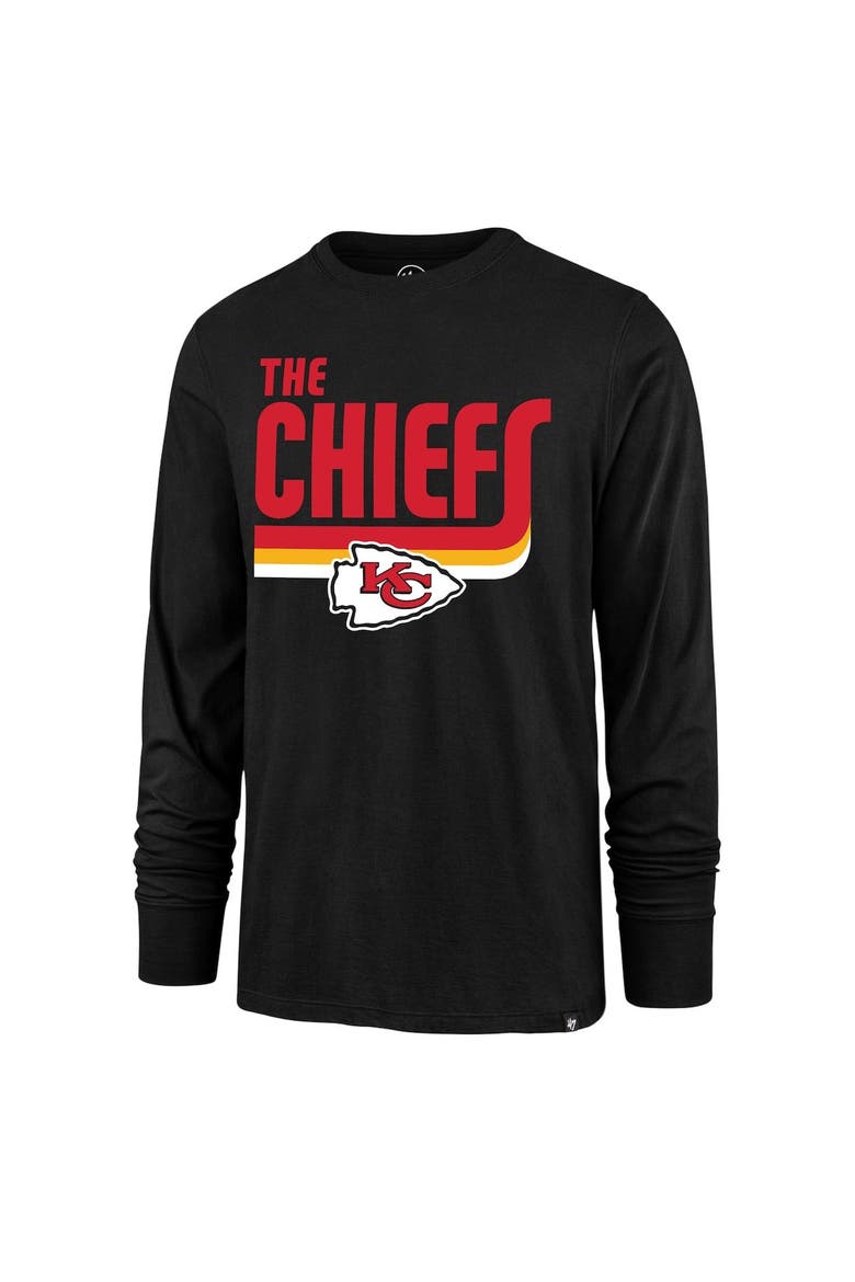 Men's '47 Black Kansas City Chiefs Super Rival Long Sleeve T-Shirt, Alternate, color, Black