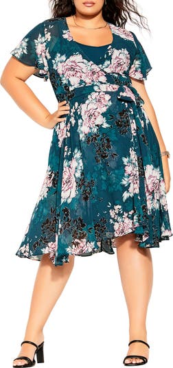 City Chic Blossom Wrap Dress | Nordstrom
