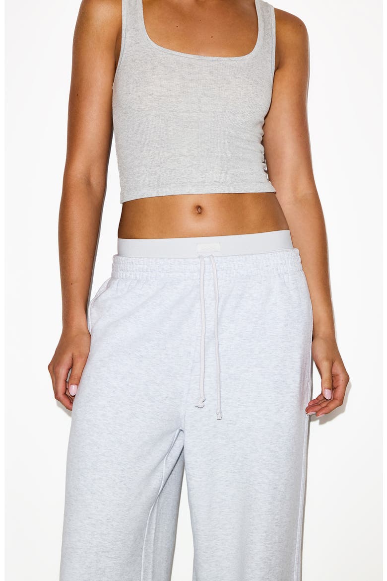 Cotton Blend Fleece Exposed Boxer Pants, Alternate, color, LIGHT HEATHER GREY
