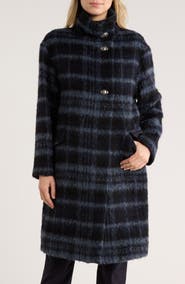 BOSS Coppede Plaid Fuzzy Coat