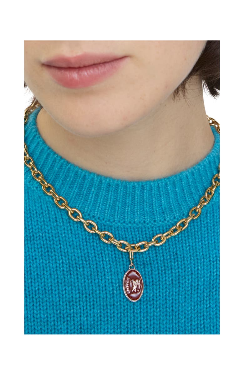 Burberry Knight Stamp Enamel Charm, Alternate, color, Sash Purple/Silver