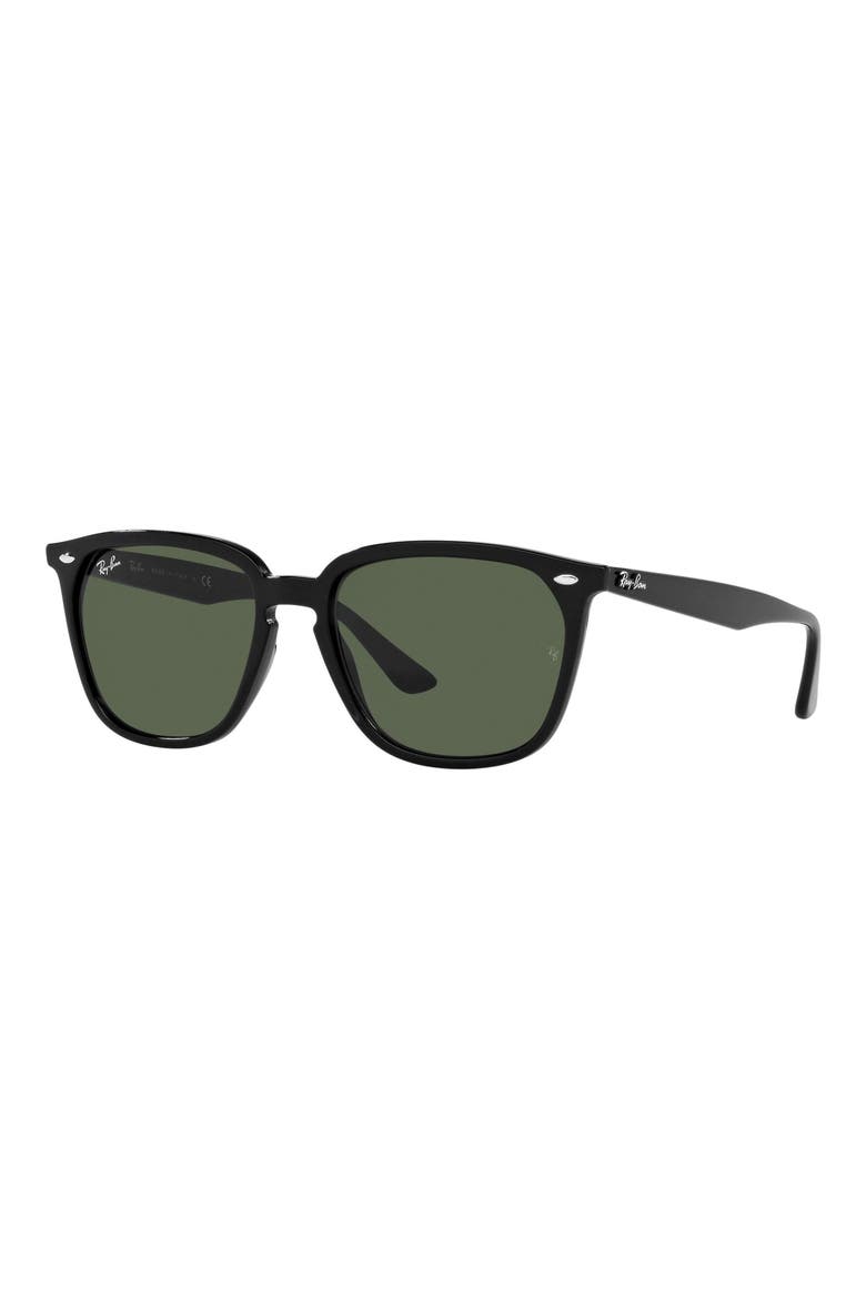 55mm Round Sunglasses, Alternate, color, BLACK/ DARK GREEN