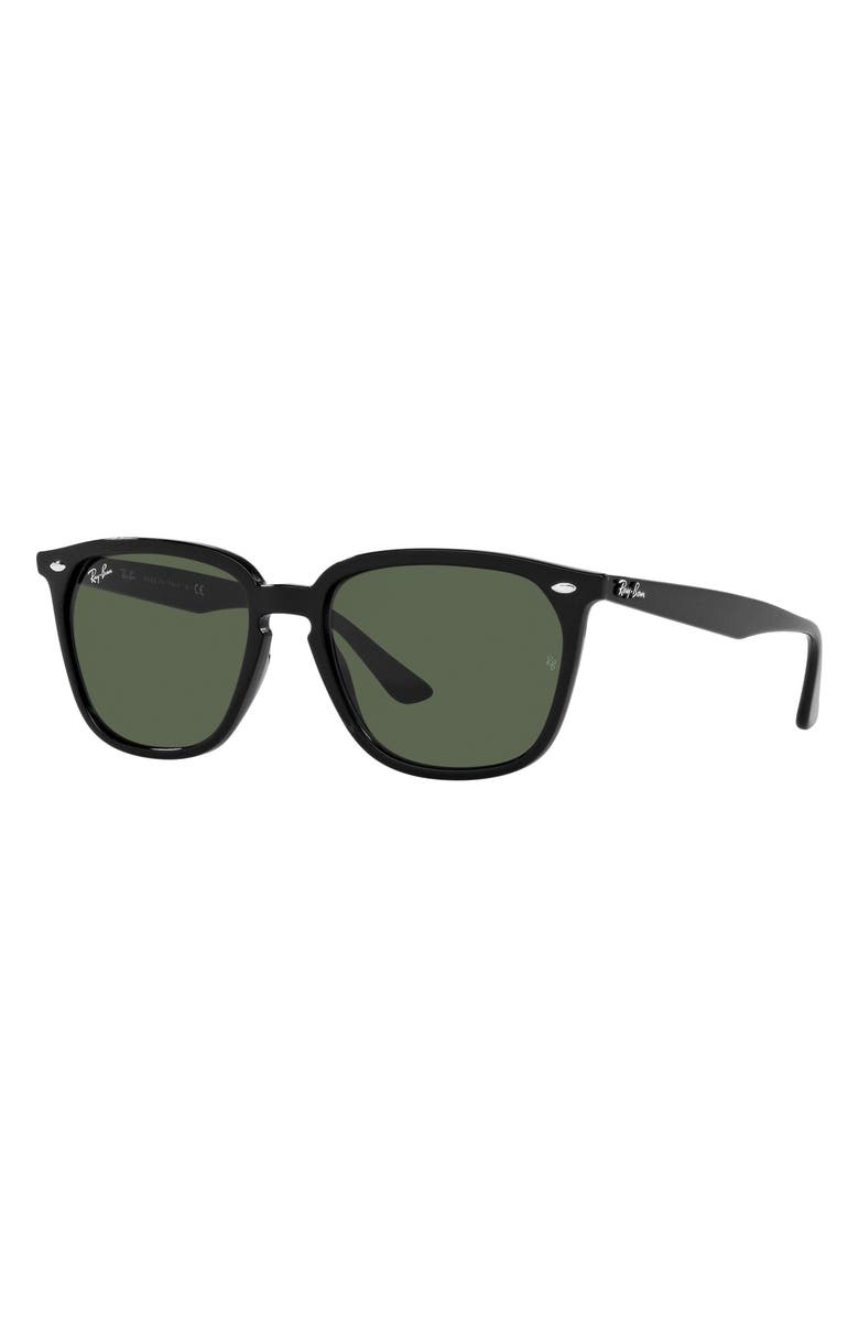 Ray-Ban 55mm Round Sunglasses, Alternate, color, Black/ Dark Green