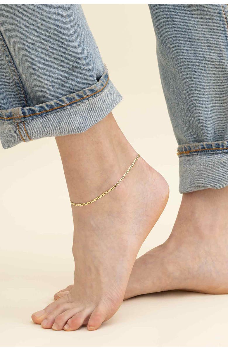 Oradina 14K Yellow Gold Mystic Mariner Anklet, Alternate, color, Yellow Gold
