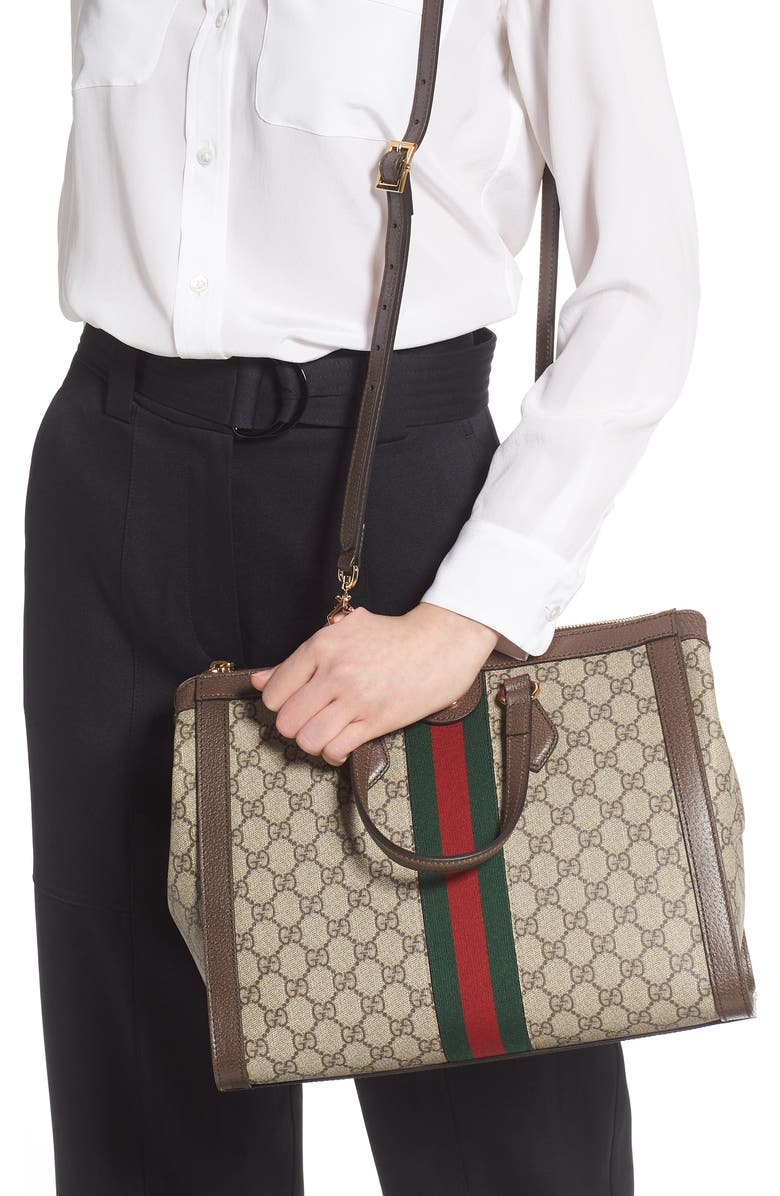 Gucci Medium Canvas Satchel, Alternate, color,