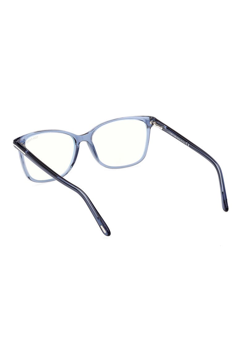 56mm Rectangular Blue Light Blocking Glasses, Alternate, color, SHINY BLUE