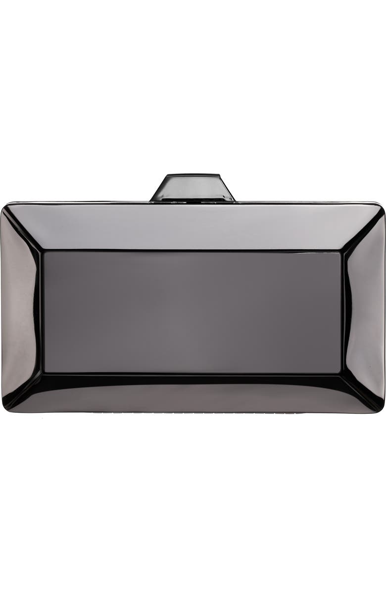 Nina Glint Frame Clutch, Main, color, Gunmetal