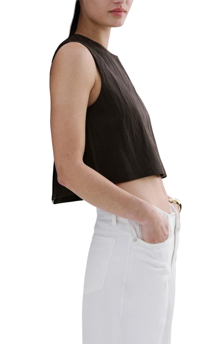 MANGO Boxy Crop Back Button Top, Alternate, color,