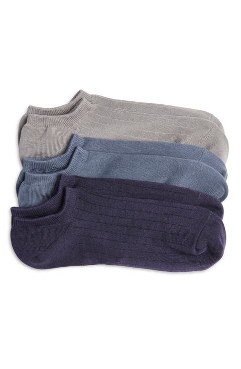 3-Pack Rib No-Show Socks