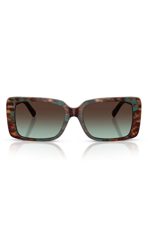 55mm Gradient Rectangular Sunglasses