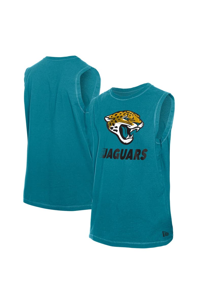 New Era Men's New Era  Teal Jacksonville Jaguars Leisure Collection Tank Top, Alternate, color, 