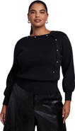 ELOQUII Button Detail Sweater (plus)
