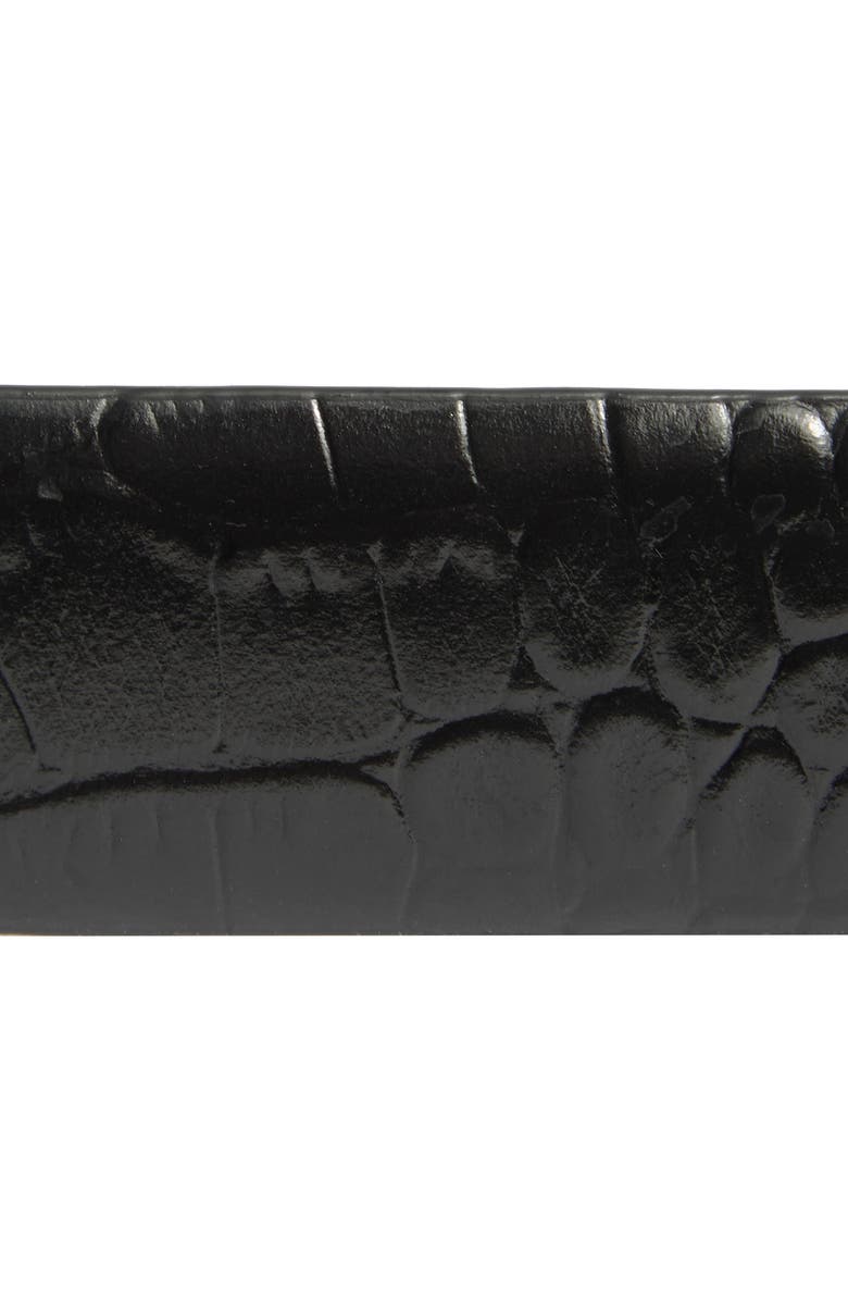 Treasure & Bond Tana Croc Embossed Leather Belt, Alternate, color, Black